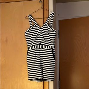 Black and White Striped Romper